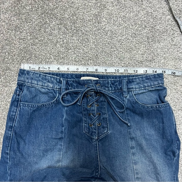 ULLA JOHNSON Jeans Womens Size 6 Blue Alex Lace Up Tie Waist Mid Rise Straight - Picture 5 of 9